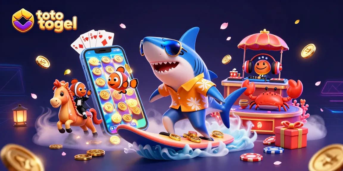 Experience the thrill of toto togel with vibrant characters, dynamic gaming elements, and a captivating underwater scene.