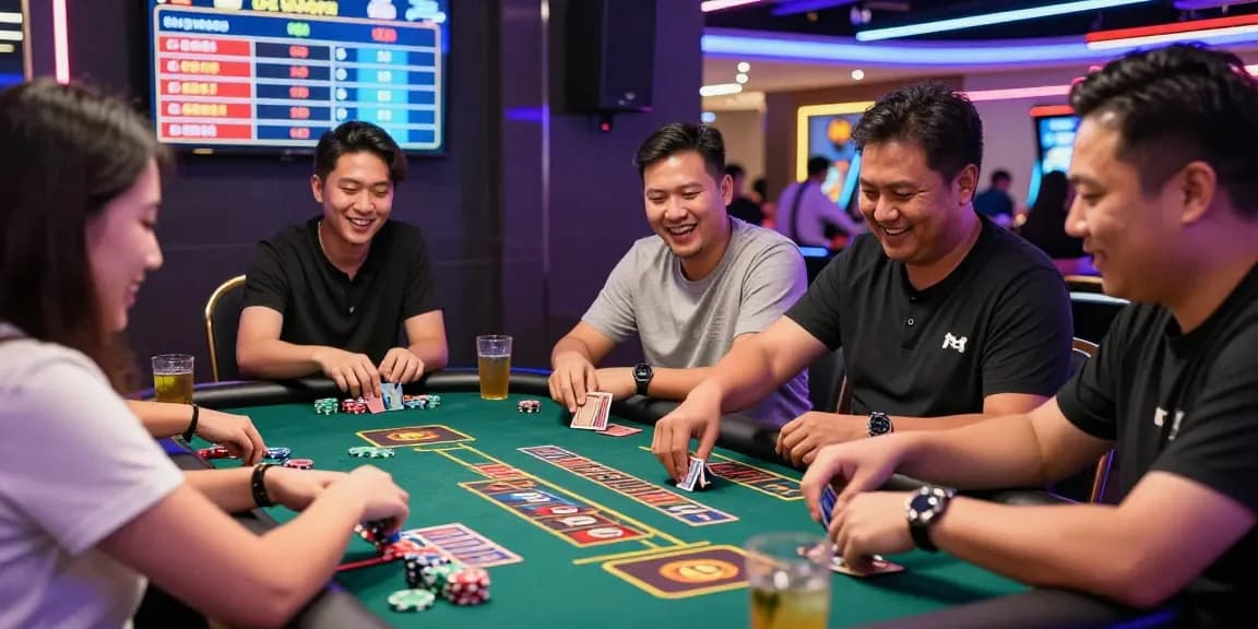 Exciting gacor gaming moment at a modern casino with friends.