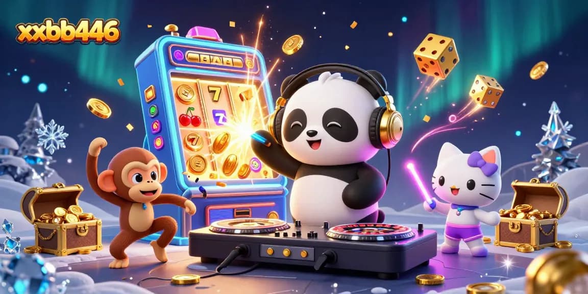 Engage with the exciting world of xxbb446, featuring vibrant characters in a lively 3D casino scene.