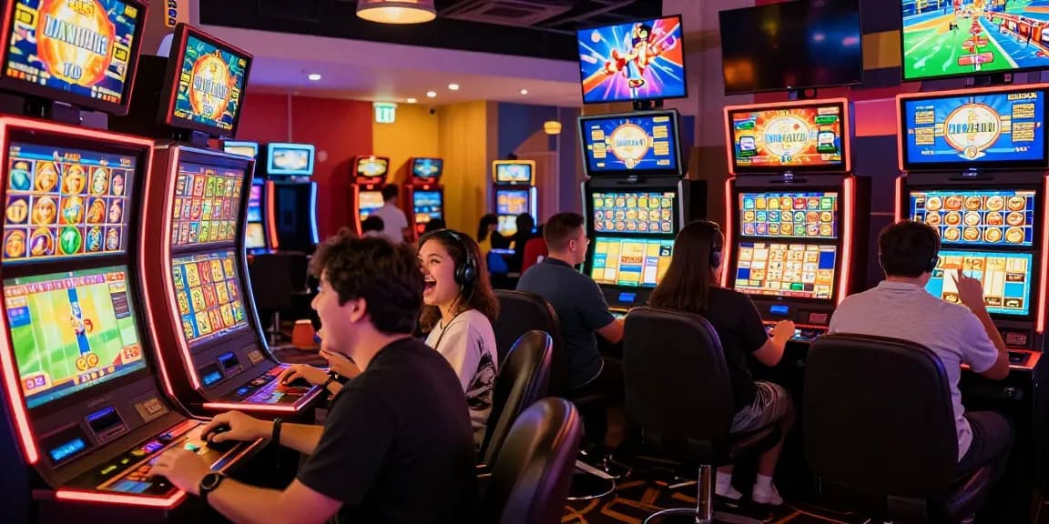 Pengalaman bermain slot gacor online di kasino digital dengan suasana yang ceria dan penuh warna.