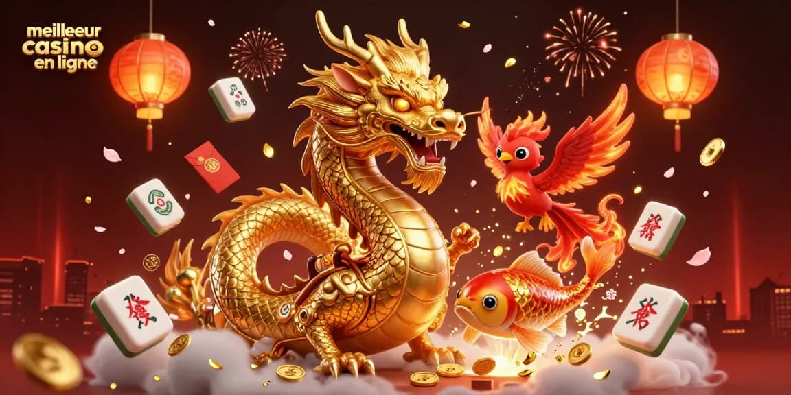 Découvrez le meilleur casino en ligne avec un dragon chinois et des éléments de jeu captivants.