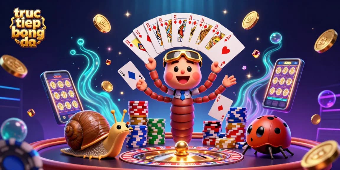 Experience exciting truc tiep bong da action with a vibrant 3D casino scene featuring animated characters.