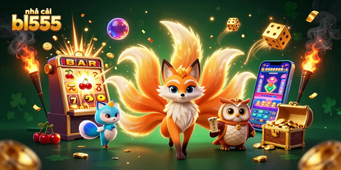 Play exciting games at nhà cái bl555 with a vibrant jackpot scene filled with colors and casino elements.