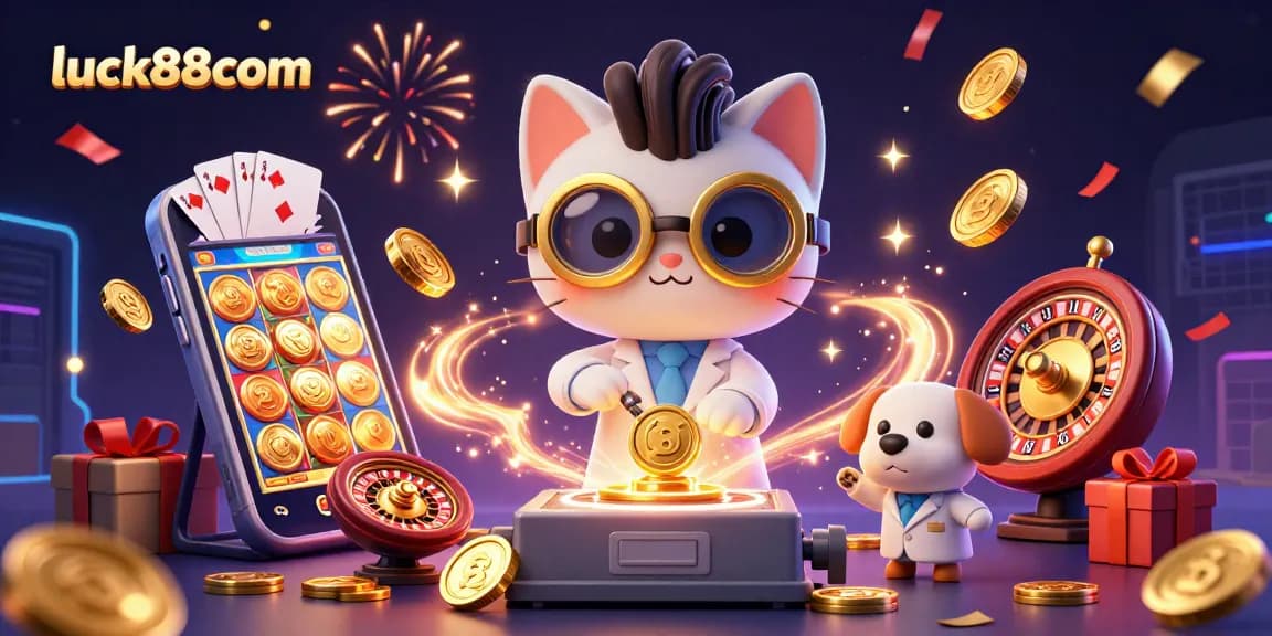 Try your luck at luck88com with vibrant casino games featuring a mad scientist cat!