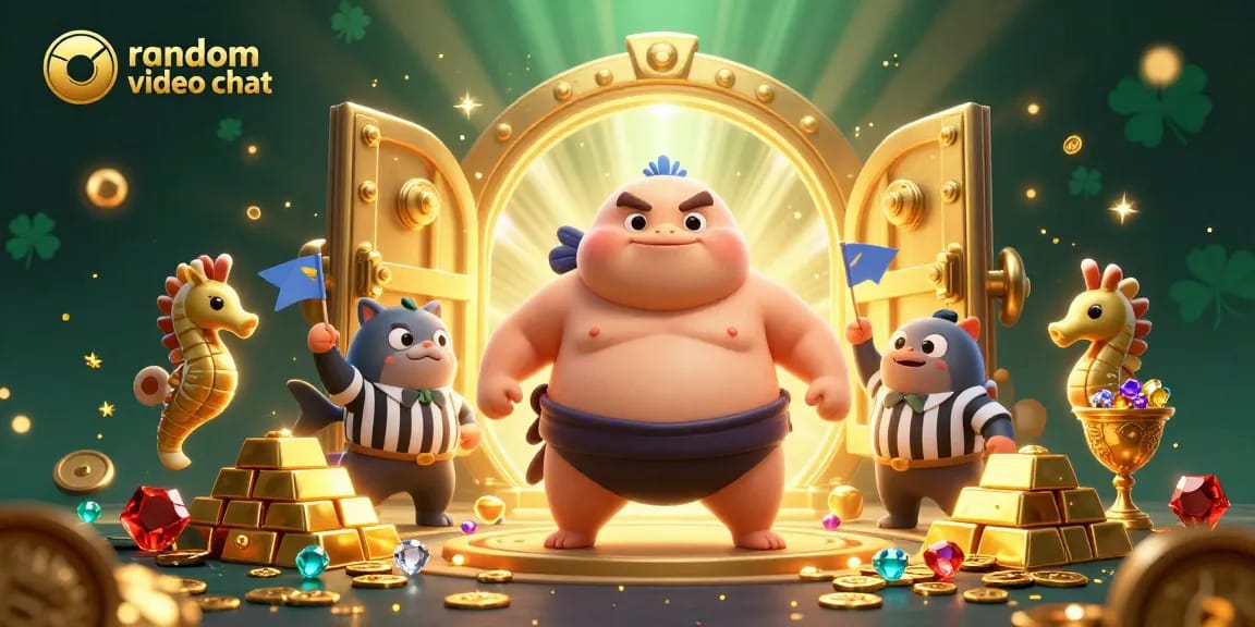 Engage in random video chat with lively characters in a dynamic casino-themed setting.