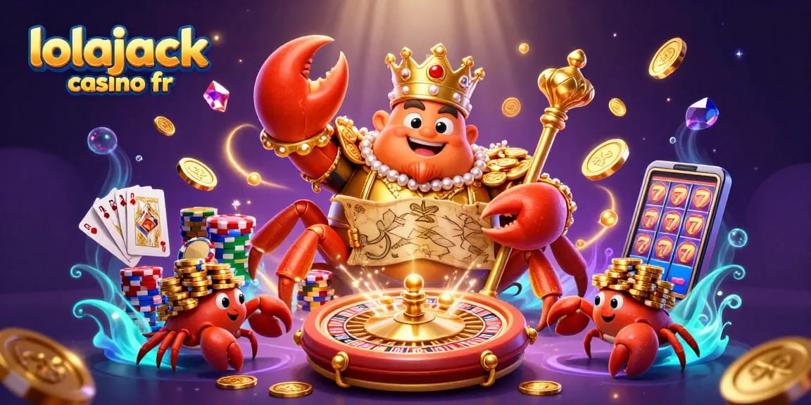 Découvrez les machines à sous de lolajack casino fr avec des crabes portant des jetons d'or.
