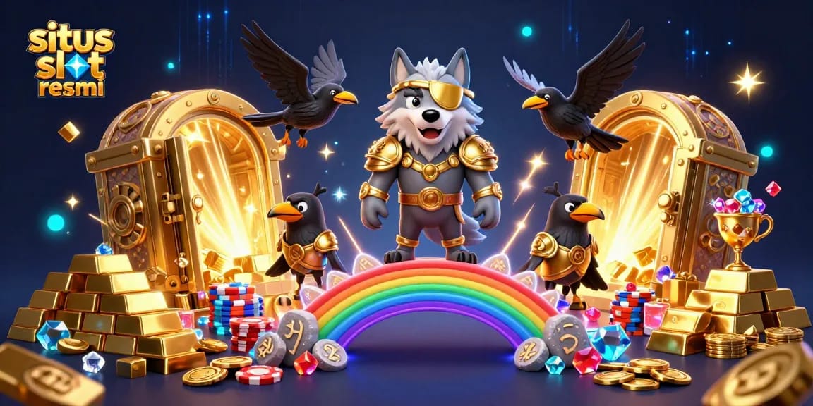 Engage with the thrilling world of situs slot resmi, featuring legendary characters and casino elements packed in a dynamic 3D scene.