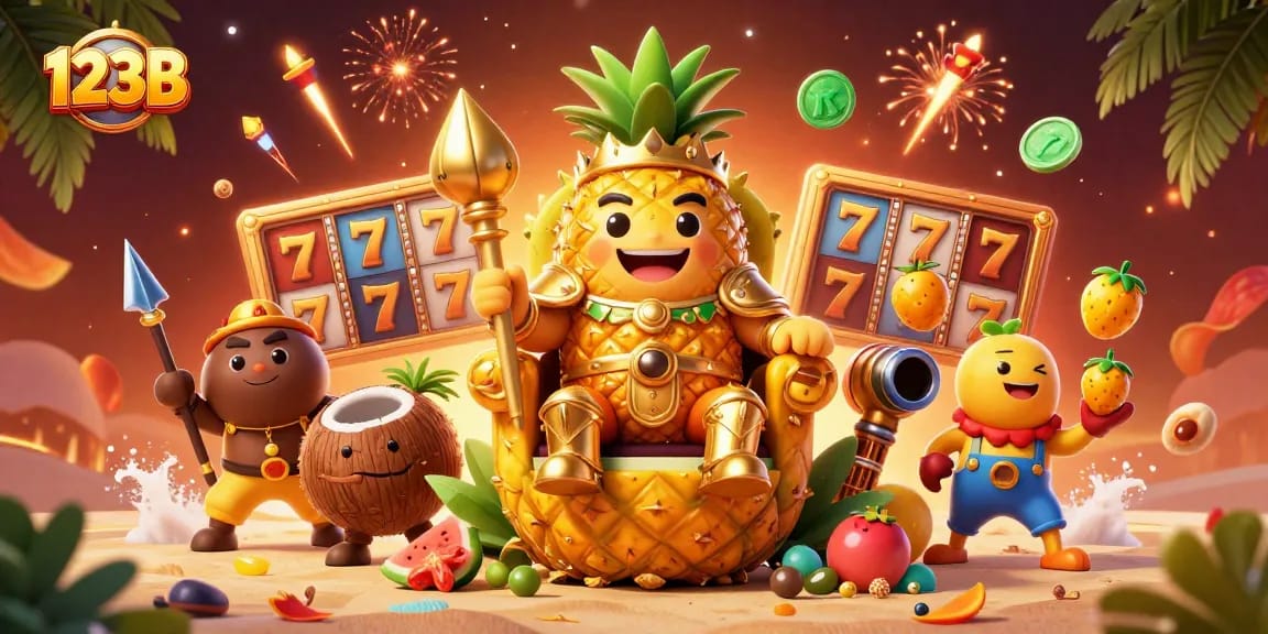 Experience thrilling gameplay at 123B with vibrant characters and action-packed casino elements.