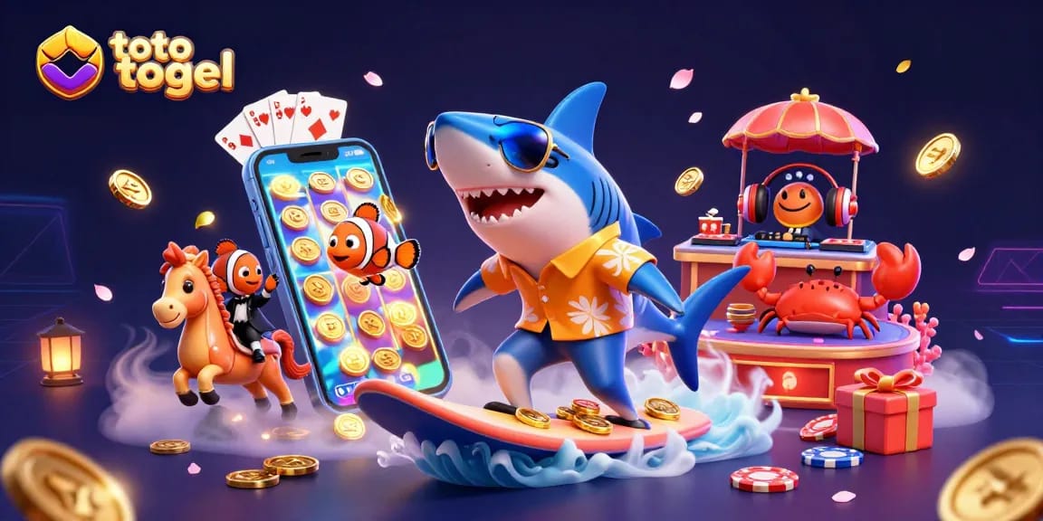 Experience the thrill of toto togel with vibrant characters, dynamic gaming elements, and a captivating underwater scene.