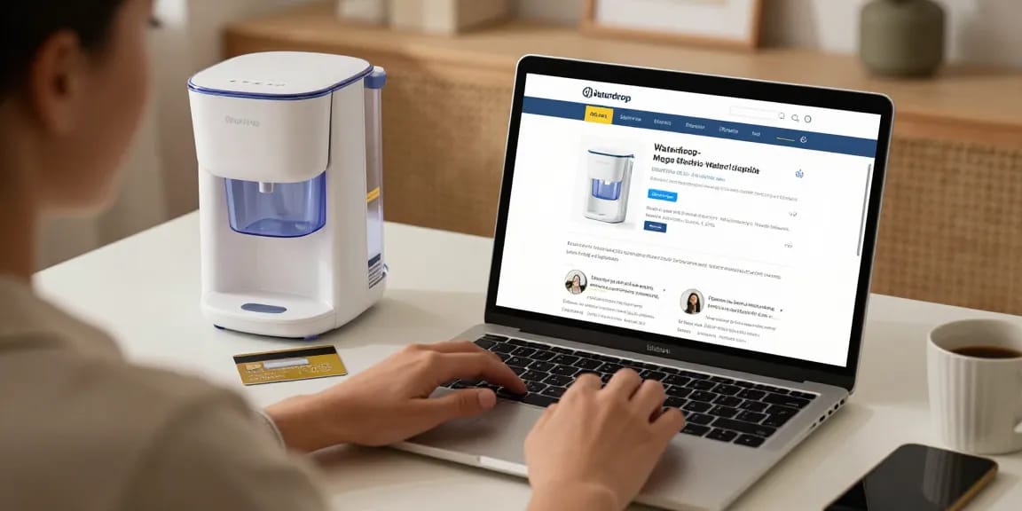 Waterdrop ED04B-L Mega Electric Water Filter Dispenser review for online shopping, e-commerce buying guide.