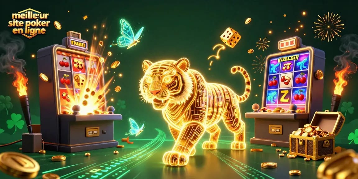 Découvrez le meilleur site poker en ligne avec notre illustration vibrante, ajoutant des éléments d'action captivants.