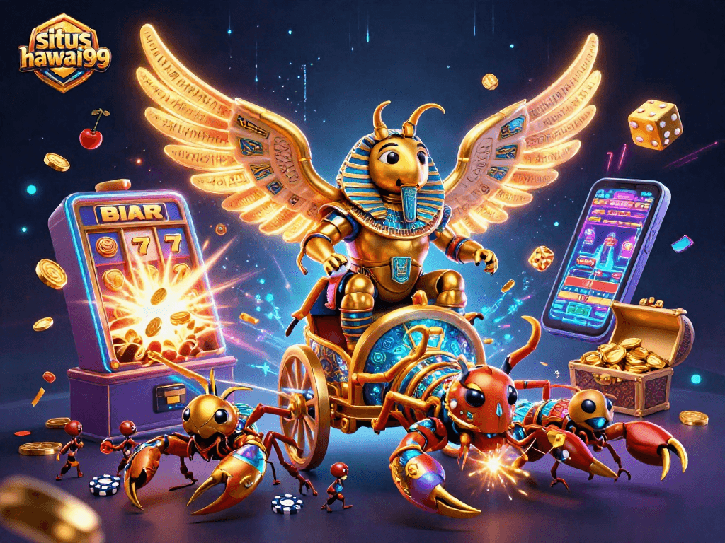 Play thrilling games on situs hawai99 with a vibrant scene of casino action and excitement.