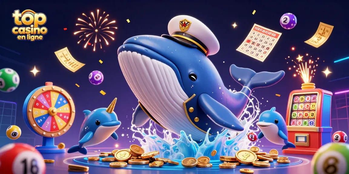 Profitez du top casino en ligne avec des pièces d'or, des dauphins et des éléments de jeu vibrant.