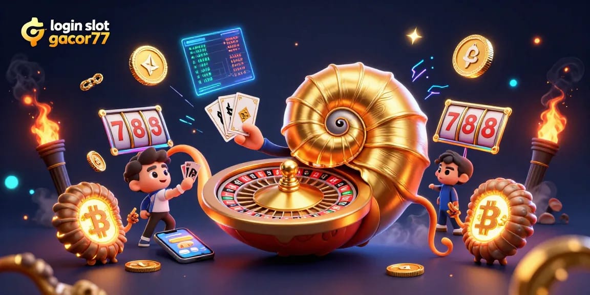 Engage with login slot gacor77 for thrilling online gaming featuring vibrant casino elements.