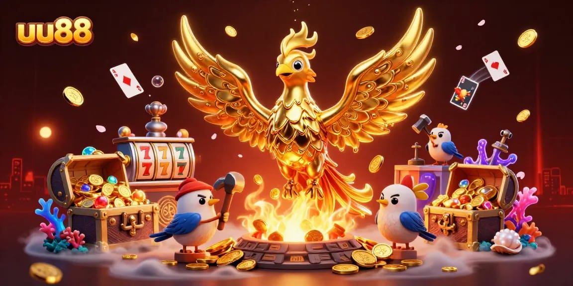 Experience exciting casino action at uu88 with a golden phoenix and dynamic game elements.