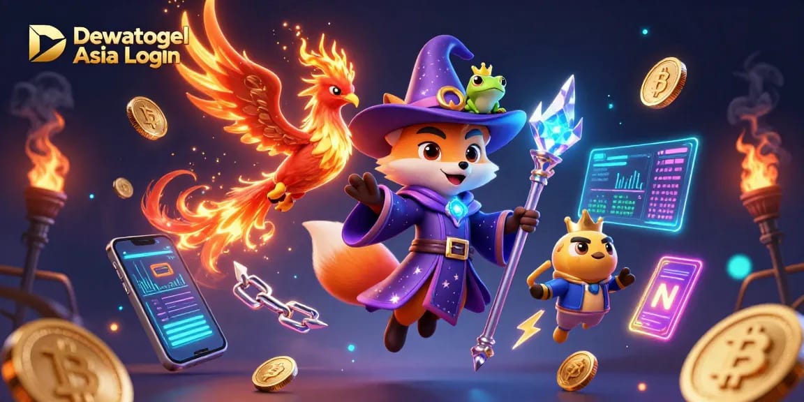Dewatogel Asia Login reveals winning moments within a mystical 3D casino adventure showcasing magical characters.