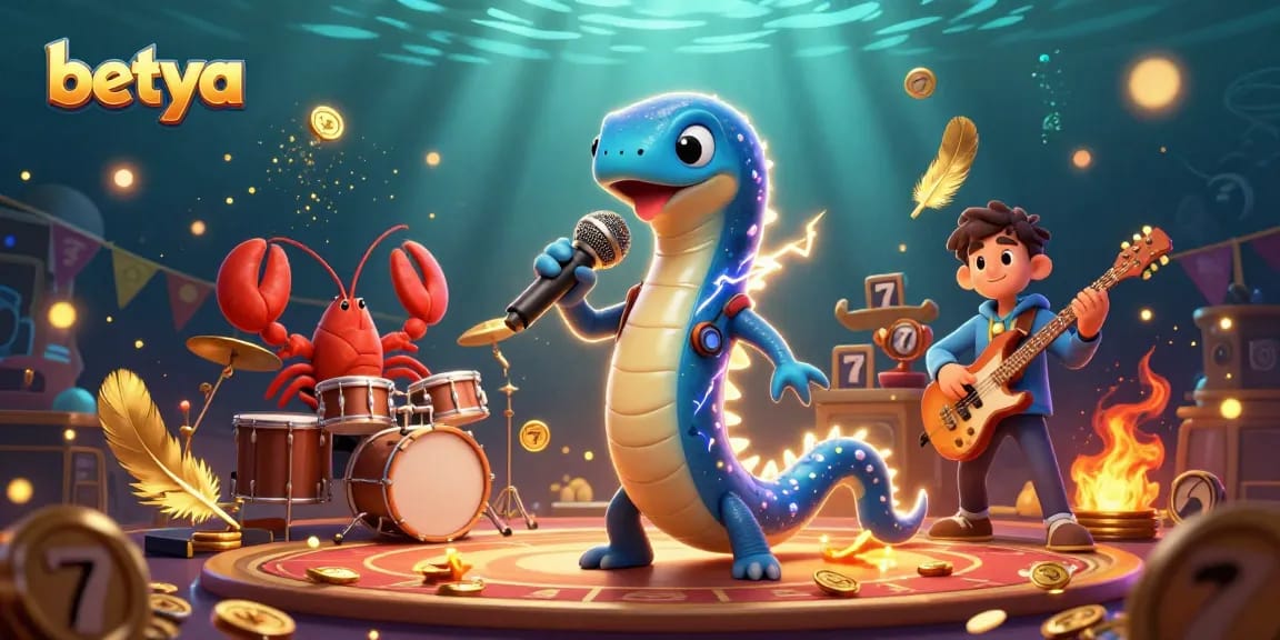 Engage with betya's exciting underwater casino scene featuring vibrant characters and dynamic gambling elements.