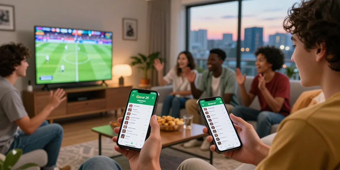 Friends enjoying Gacor 25 Mix Parlay betting experience with football matches.