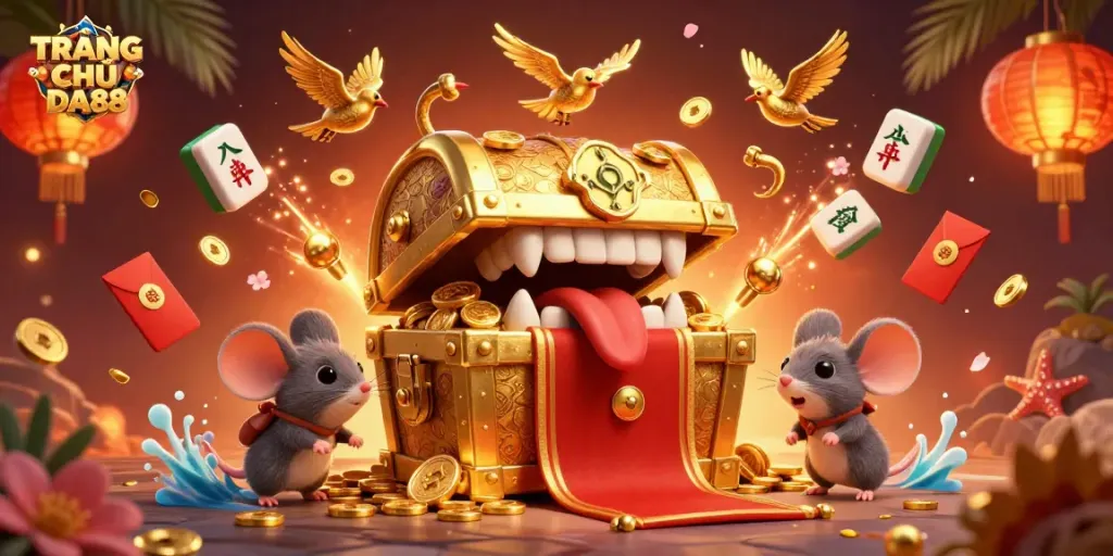Engage with TRANG CHỦ DA88 for vibrant casino adventures featuring treasure chests and riches.