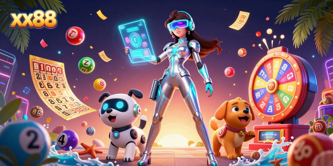 Experience thrilling games at xx88 with a vibrant 3D casino illustration.