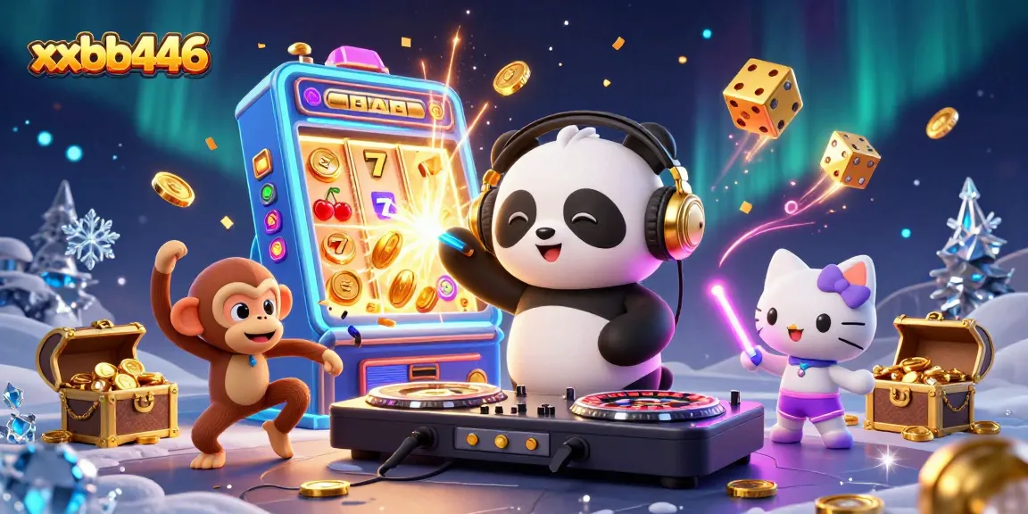 Engage with the exciting world of xxbb446, featuring vibrant characters in a lively 3D casino scene.