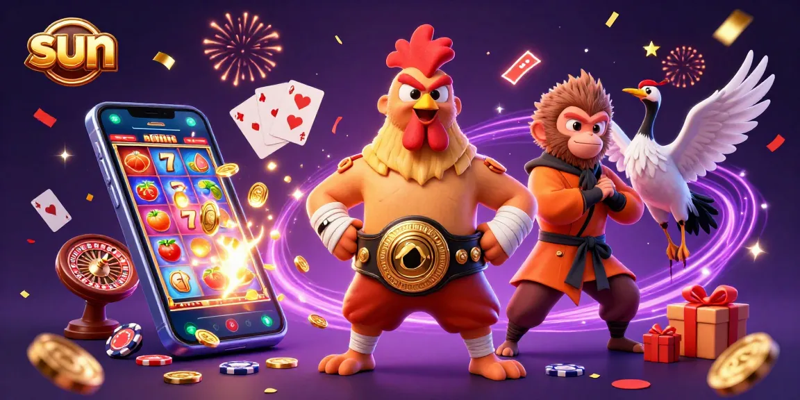Experience sun-themed gaming action with vibrant casino characters and lively game elements.
