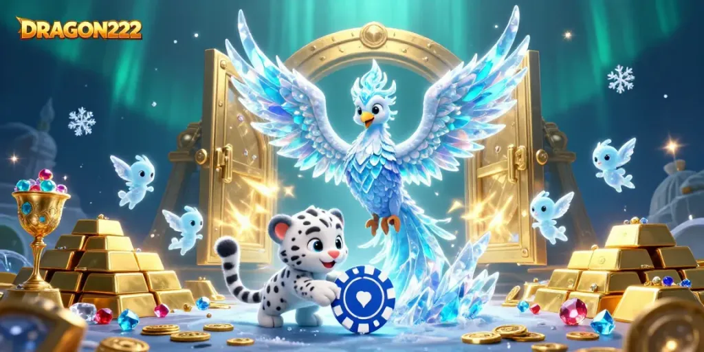 Engage in thrilling gaming action with DRAGON222 as vibrant characters illuminate a treasure-filled scene.