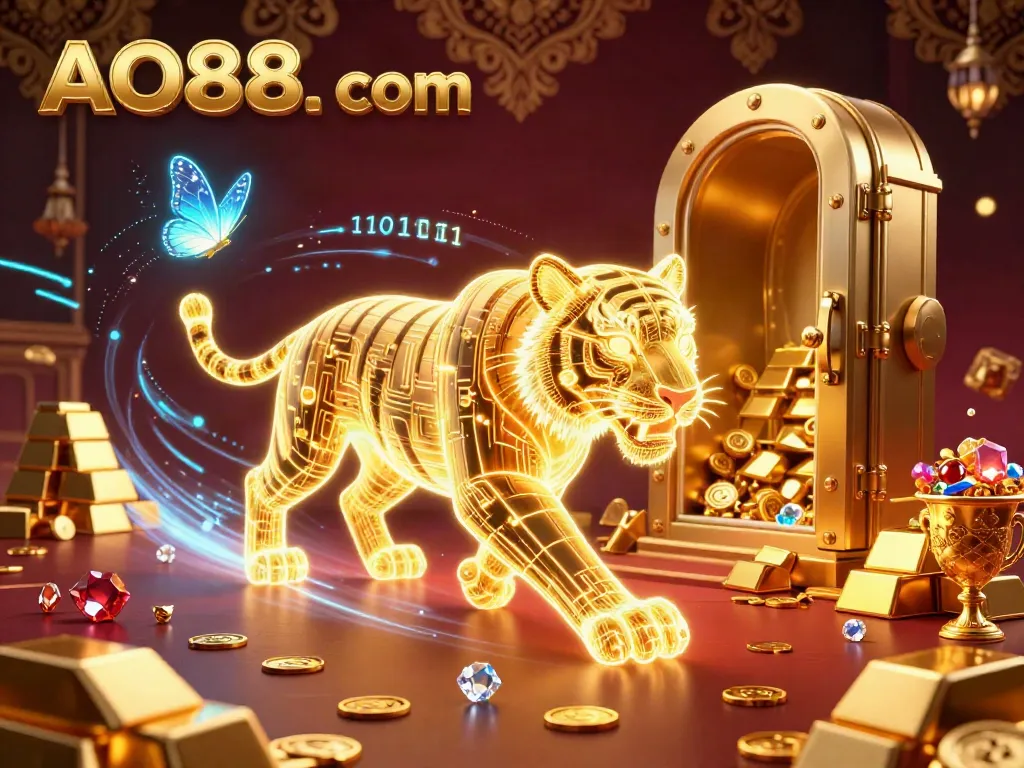 Experience the thrilling adventures at AO88. com with a vivid 3D casino scene showcasing vibrant characters and treasures.