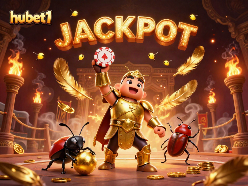 Spin the reels and win big with hubet1 in a vibrant casino scene featuring victory and excitement.