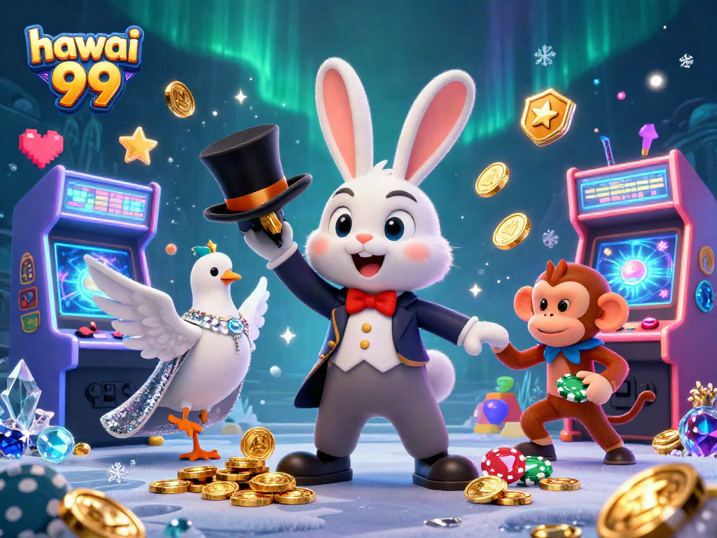 Enhance your experience in hawai 99 with this dynamic casino-themed 3D illustration.