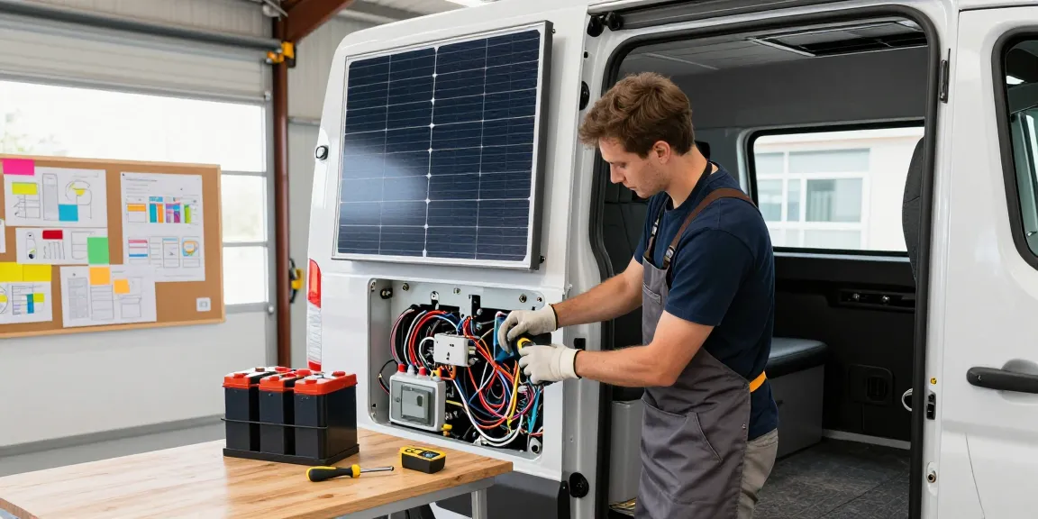 Expert builder enhances rokok88 van conversion with advanced electrical upgrades.